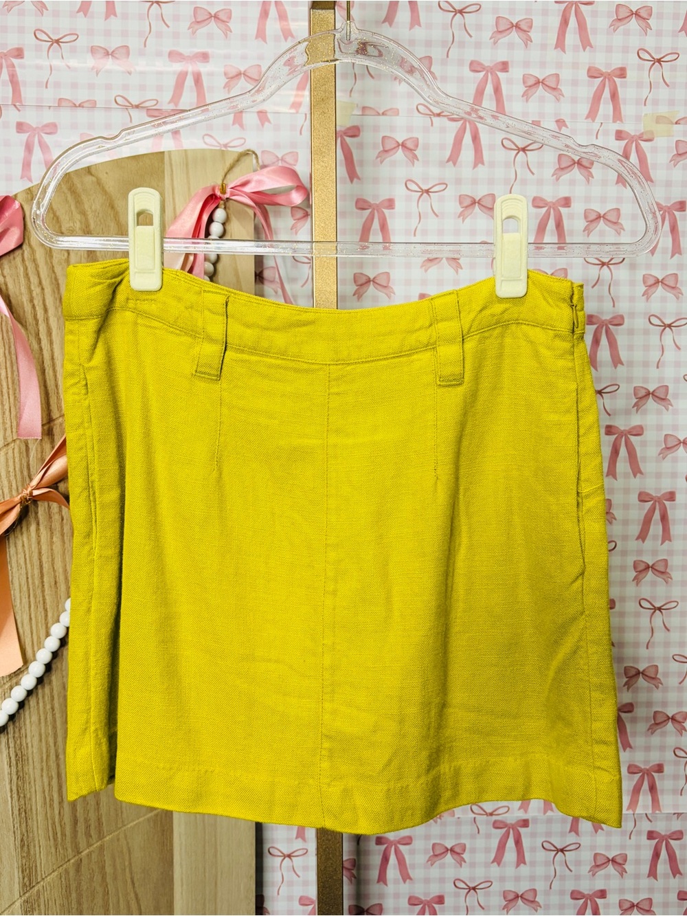 Free People Can't Blame Me Linen Mini Skirt Citronelle 2 Small Summer Dopamine